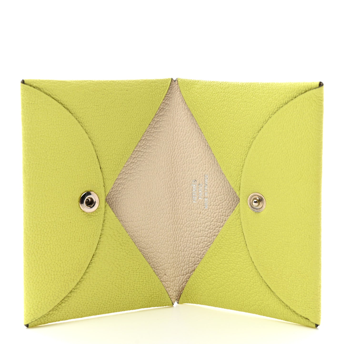 Chevre Mysore Verso Calvi Card Case Jaune Bourgeon Nata