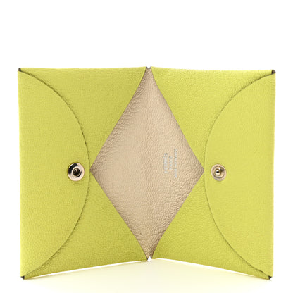 Hermes Chevre Mysore Verso Calvi Card Case Jaune Bourgeon Nata 5 of 8