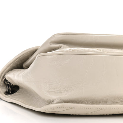 Saint Laurent Crinkled Calfskin Matelasse Monogram Medium Niki Chain Satchel Ivory 15 of 16