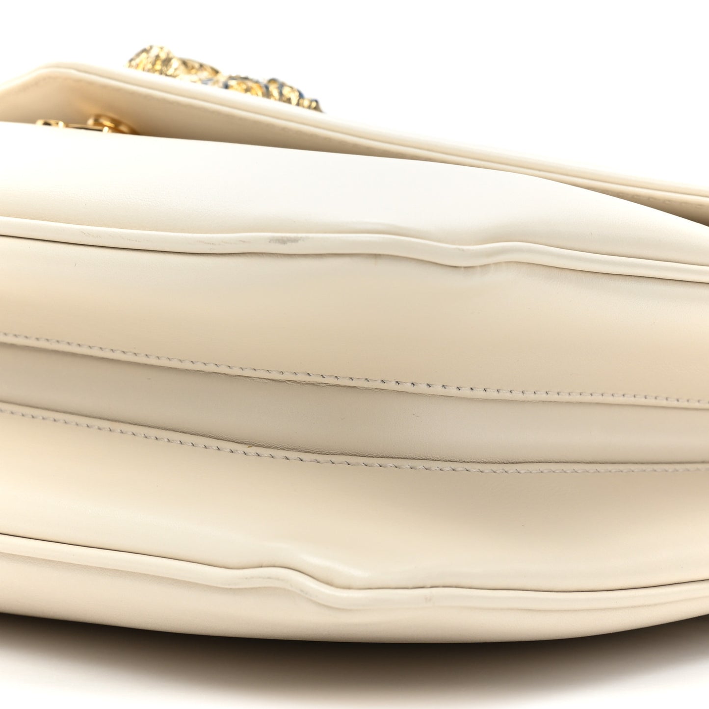 Vitello Palmellato Lux Crystal Medium Rajah Shoulder Bag Mystic White Multicolor