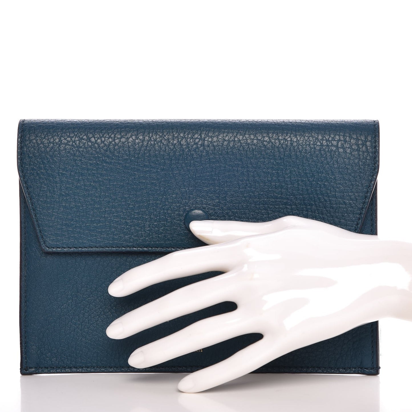 Crisped Calfskin Tie Knot Companion Pouch Blue Denim