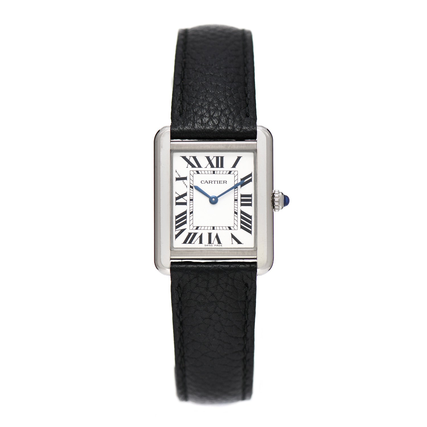 Cartier Stainless Steel Calfskin 24mm Tank Solo Quartz Watch 1 of 4