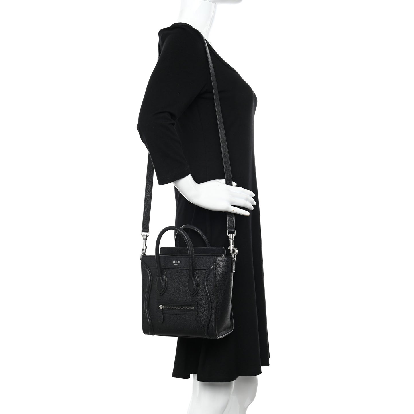 Drummed Calfskin Nano Luggage Black