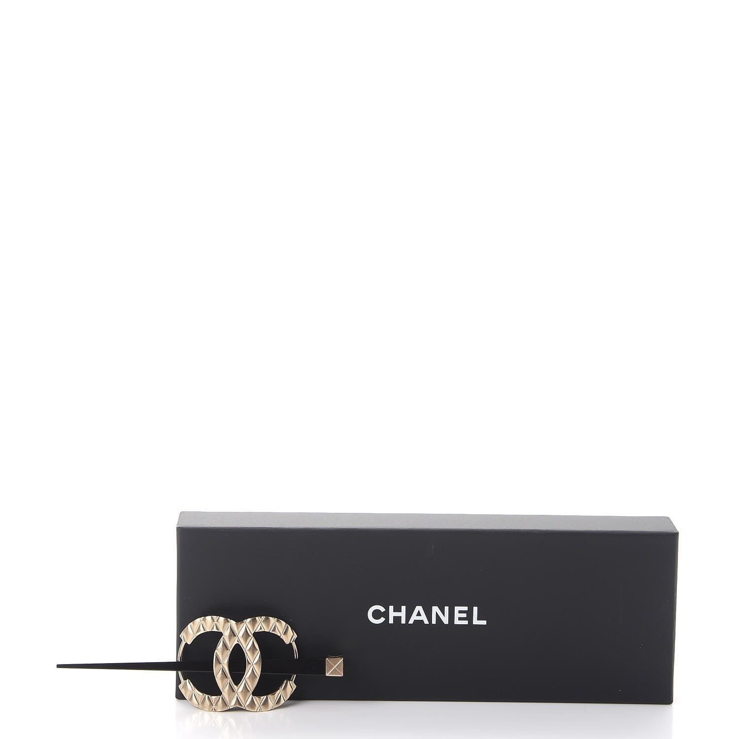 Chanel Quilted CC Hair Pin Gold 5 of 5
