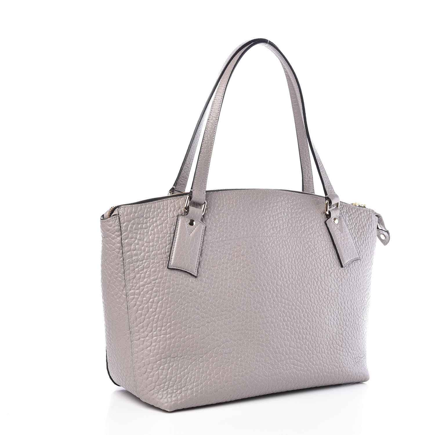 Burberry Signature Grain Calfskin Medium Welburn Tote Pale Grey 3 of 8