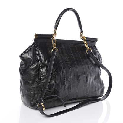 Dolce & Gabbana Eel Large Miss Sicily Satchel Black 3 of 10