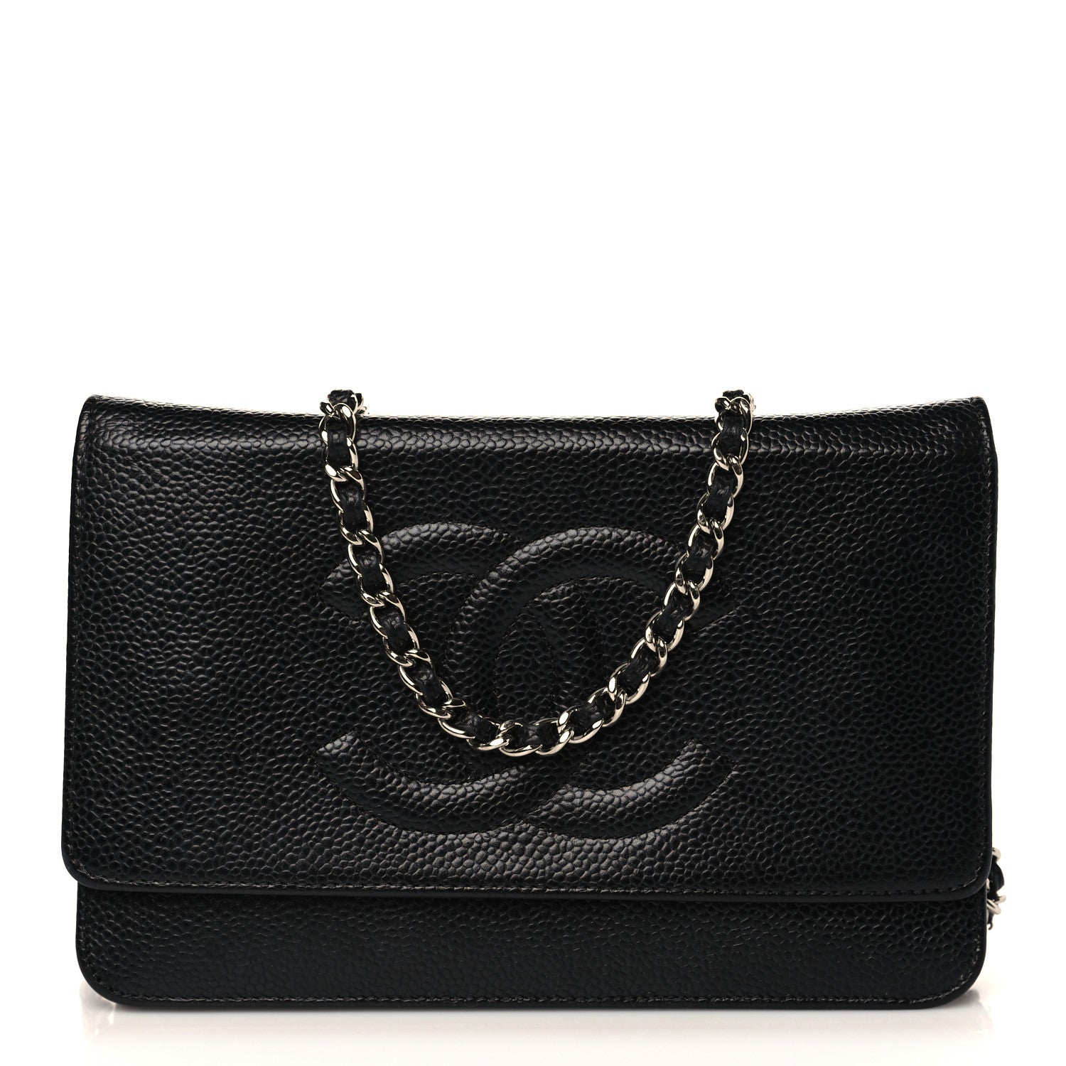Chanel Caviar Timeless CC Wallet On Chain WOC Black 1 of 8
