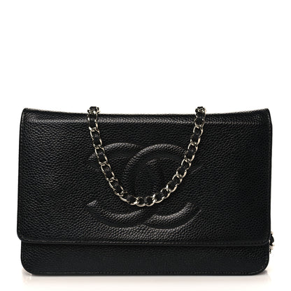 Chanel Caviar Timeless CC Wallet On Chain WOC Black 1 of 8