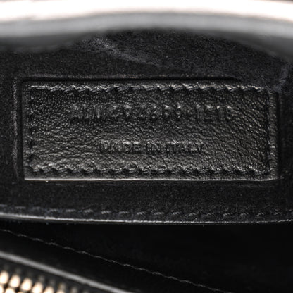 Saint Laurent Metallic Calfskin Y Quilted Monogram Small Loulou Chain Satchel Acciaio 7 of 13