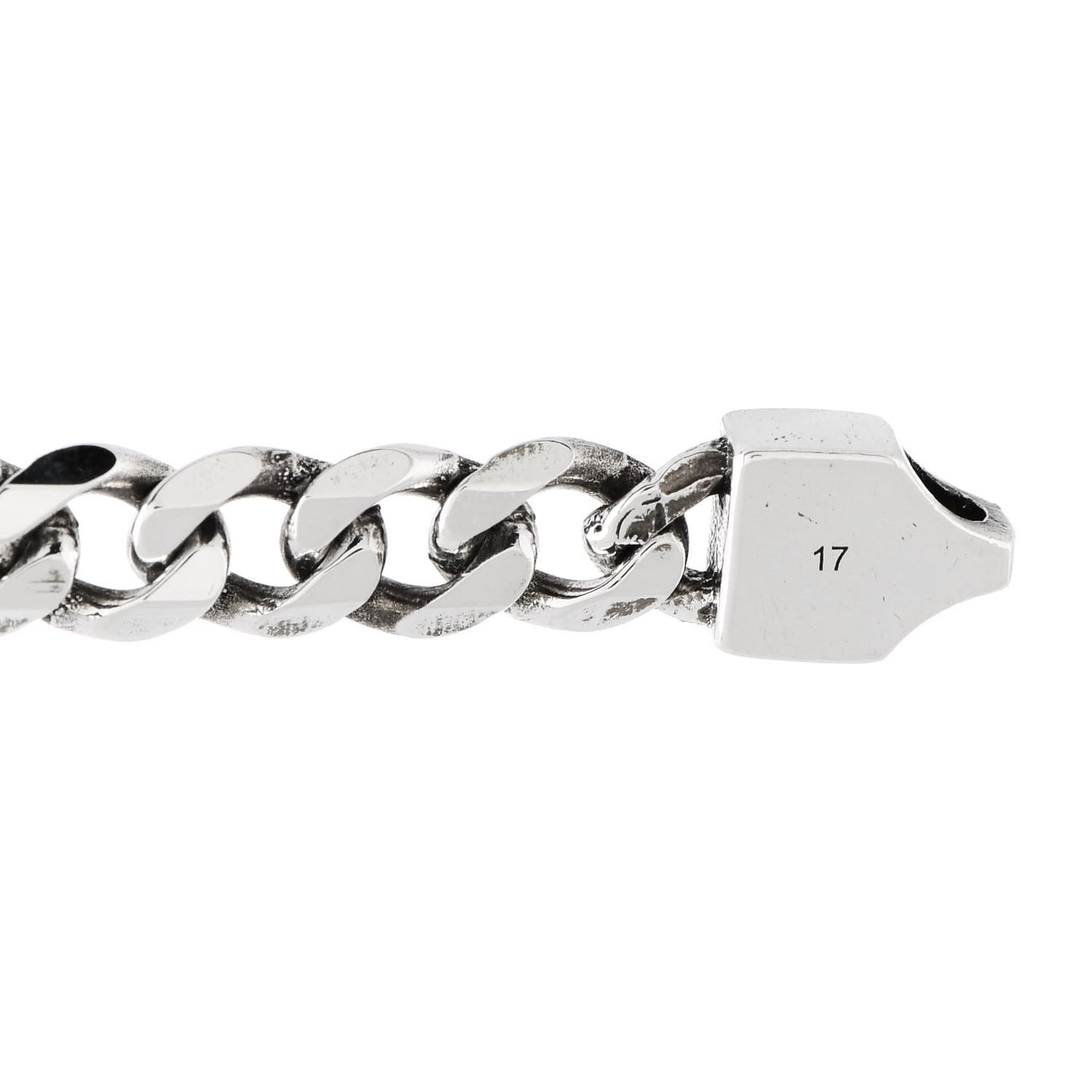 Sterling Silver Enamel Interlocking G Curb Chain Bracelet Black