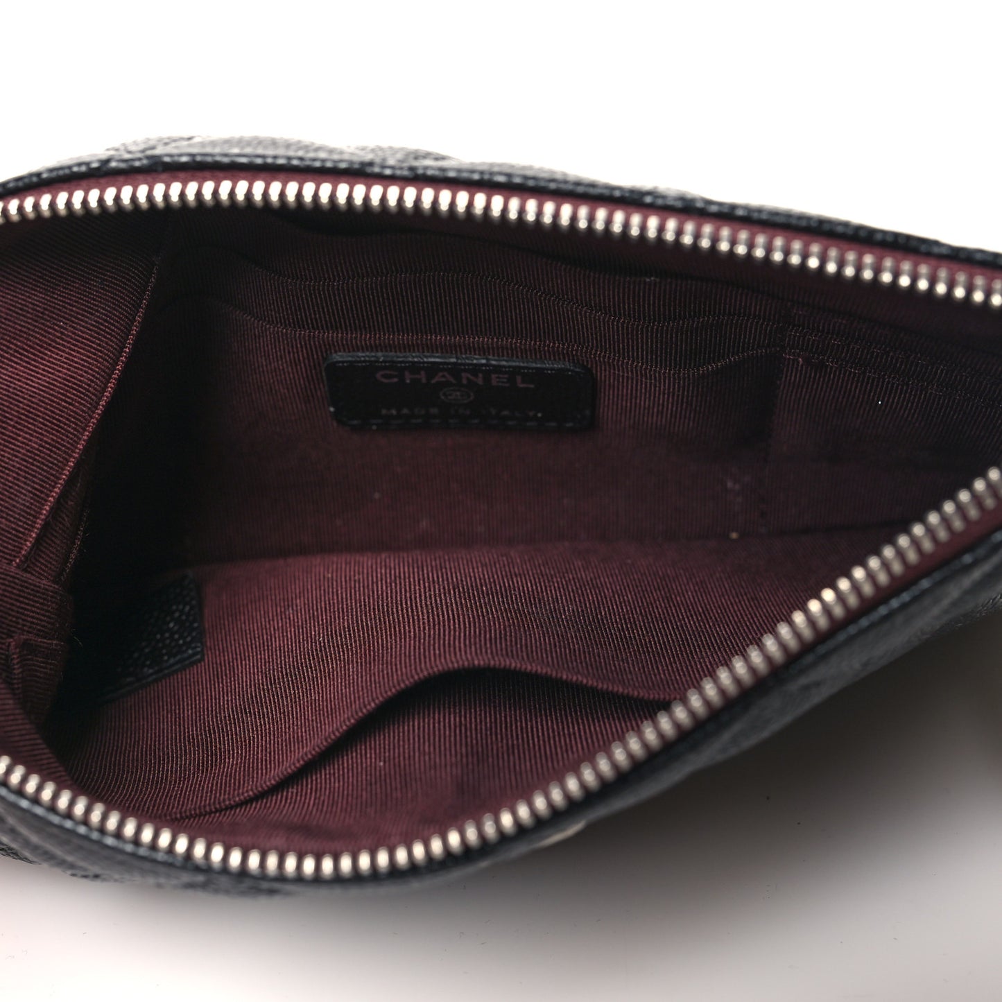 Caviar Quilted Cosmetic Case Black