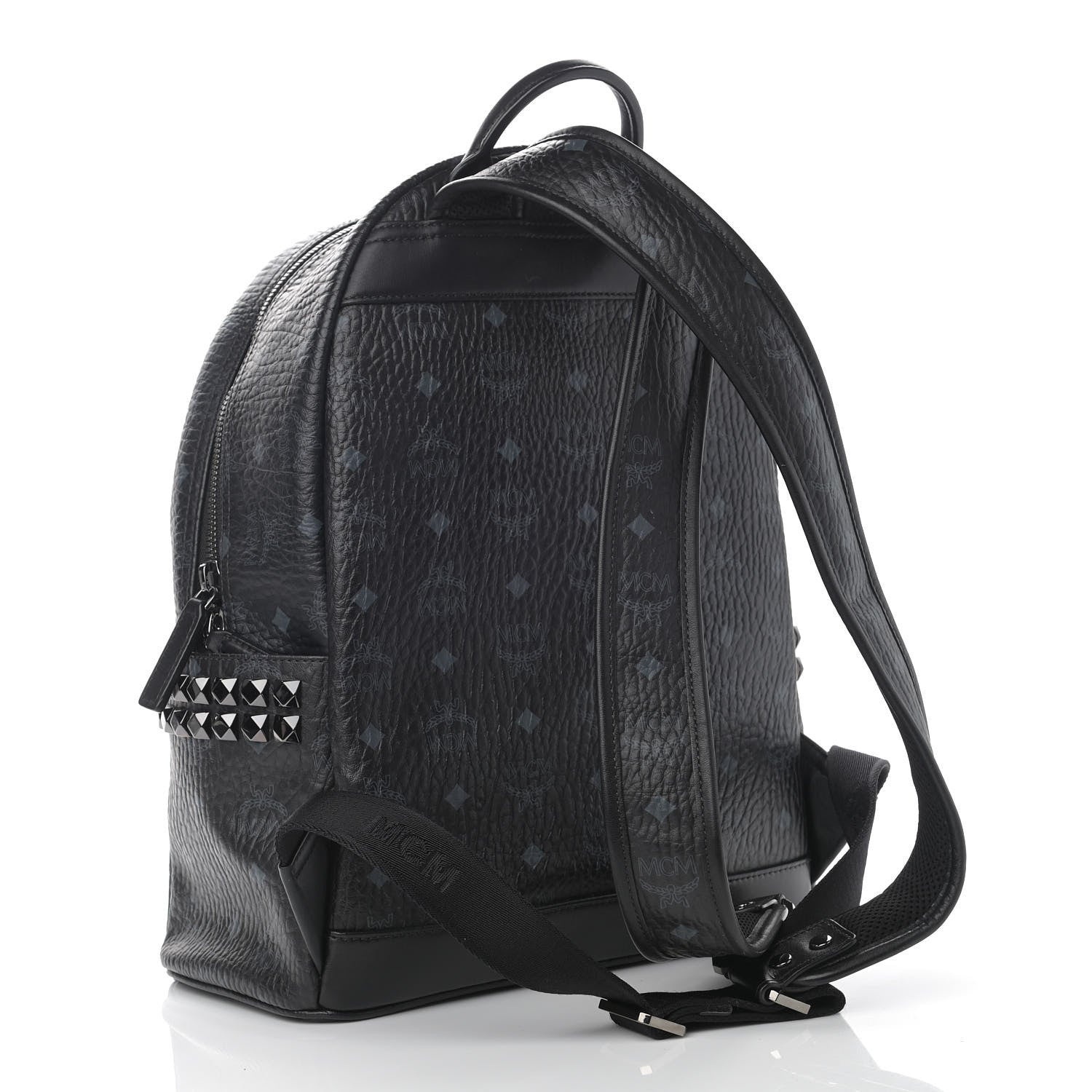 MCM Visetos Small Side Stud Stark Backpack Black 3 of 11
