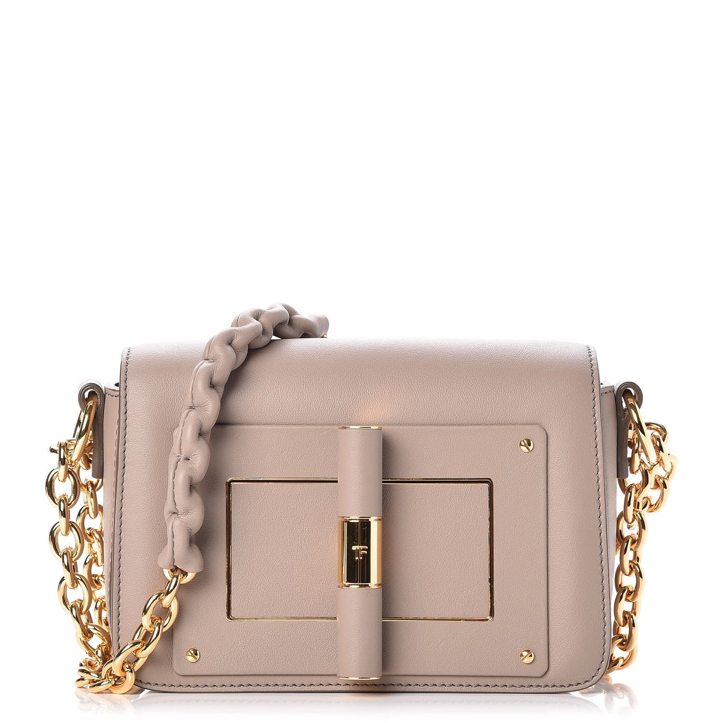 Calfskin Small Natalia Chain Bag Taupe