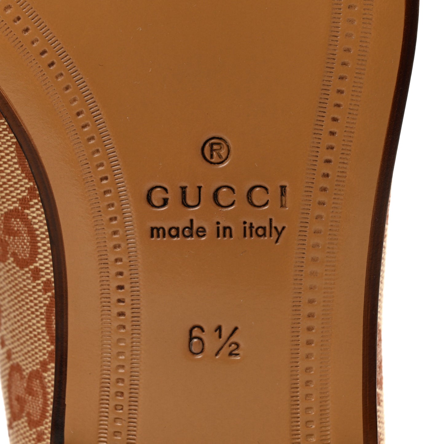 Canvas GG Monogram Horsebit Mens Jordaan Loafers 6.5 Beige Ruggine Light Brown