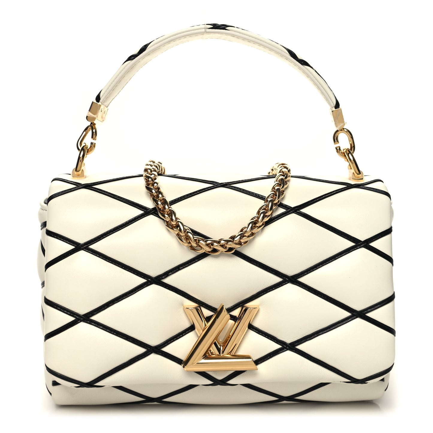 Lambskin Malletage Top Handle GO-14 MM White Black