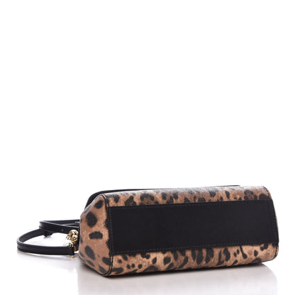 Dolce & Gabbana Dauphine Leopard Print Small Miss Sicily Satchel Black 4 of 6