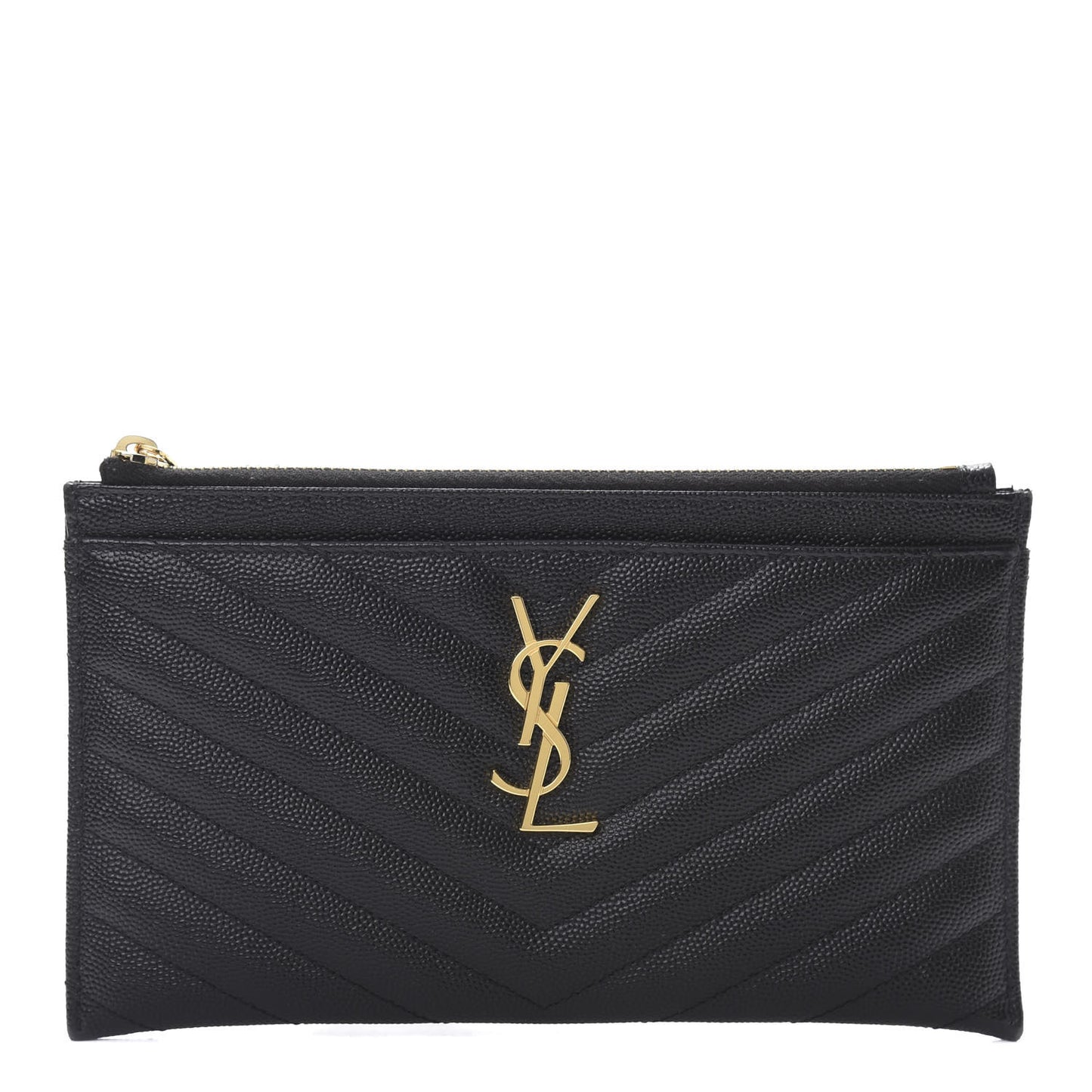 Grain De Poudre Chevron Monogram Bill Pouch Black