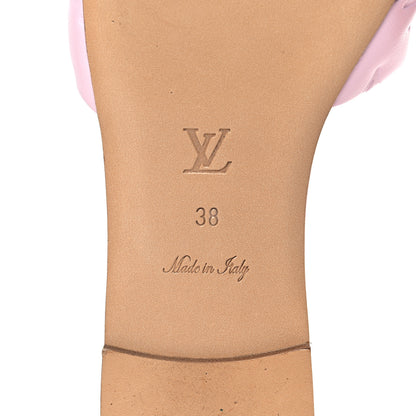 Louis Vuitton Lambskin Embossed Monogram Revival Flat Mules 38 Light Pink 6 of 9