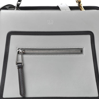 Fendi Vitello Century Opaco F is Fendi Bi-Color Small Runaway Satchel Ghiaccio Ebano 7 of 9