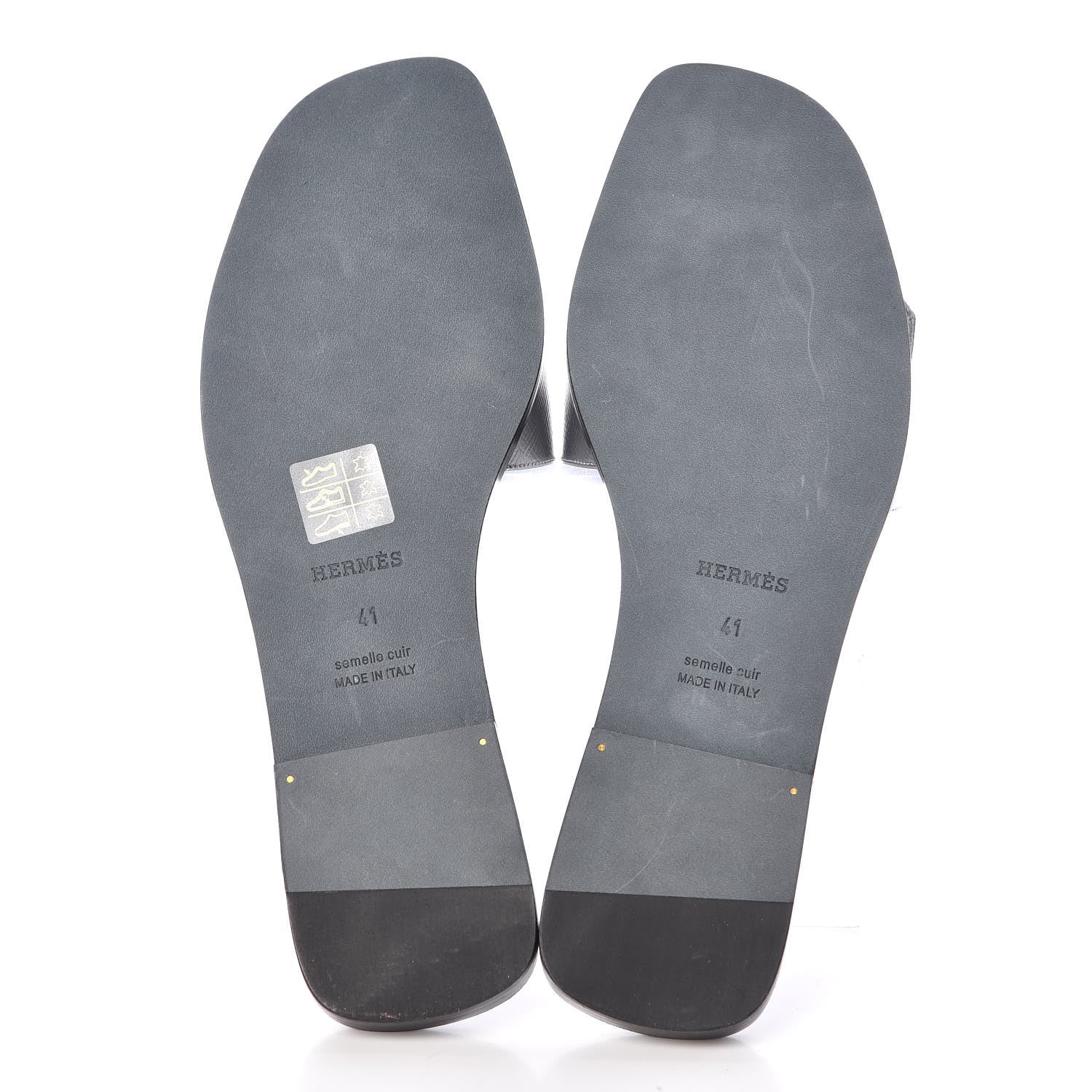Hermes Epsom View Sandals 41 Argent 5 of 8