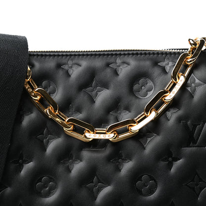 Louis Vuitton Lambskin Embossed Monogram Coussin PM Black 9 of 10