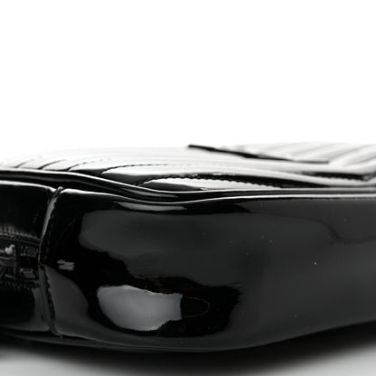 Saint Laurent Patent Calfskin Matelasse Monogram Mini Lou Camera Bag Black 8 of 10