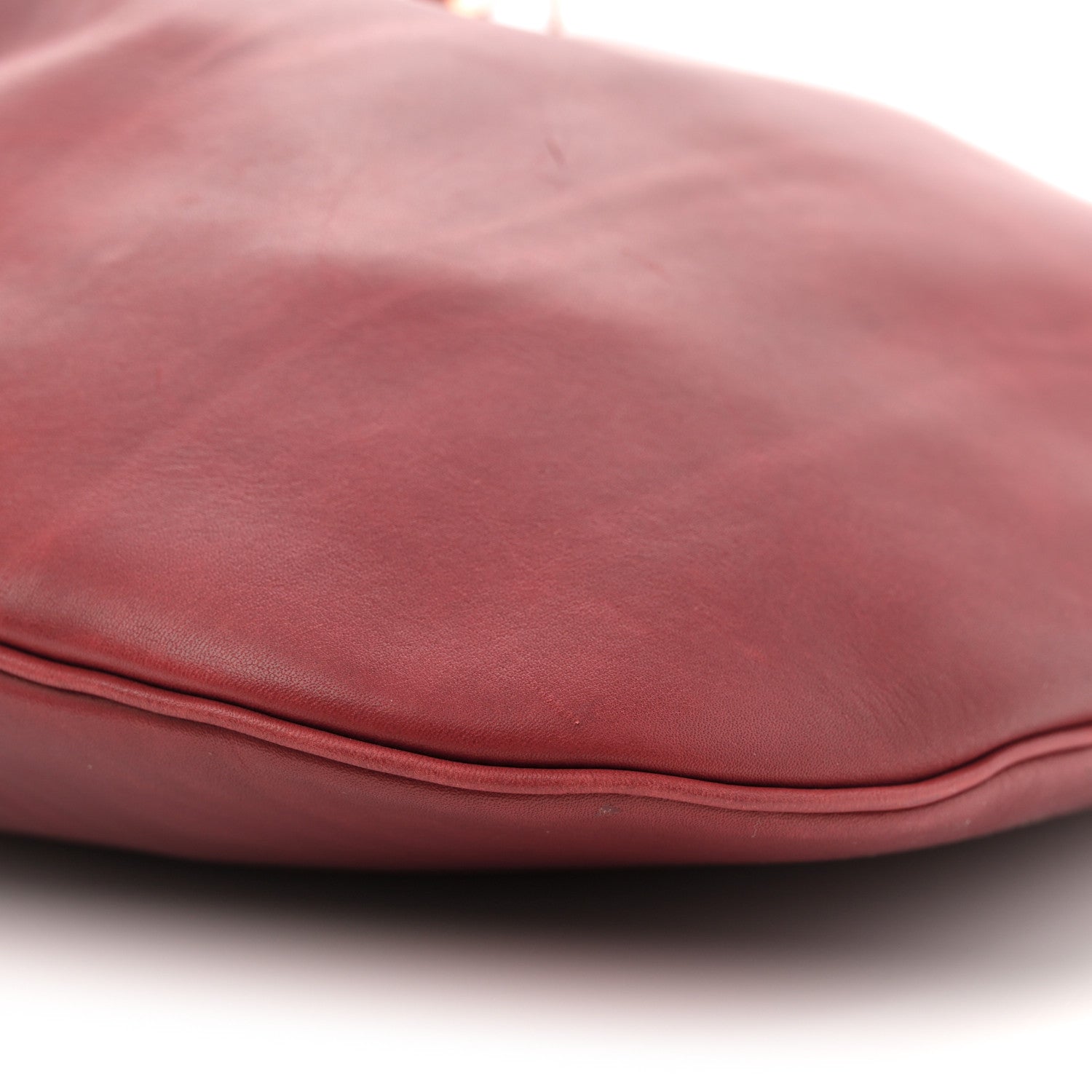 Saint Laurent Smooth Calfskin Paris VII Large Flat Hobo Red 10 of 13