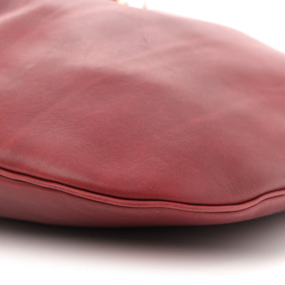 Saint Laurent Smooth Calfskin Paris VII Large Flat Hobo Red 10 of 13