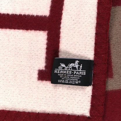 Hermes Wool Cashmere Avalon III Blanket Ecru Rouge H 3 of 3