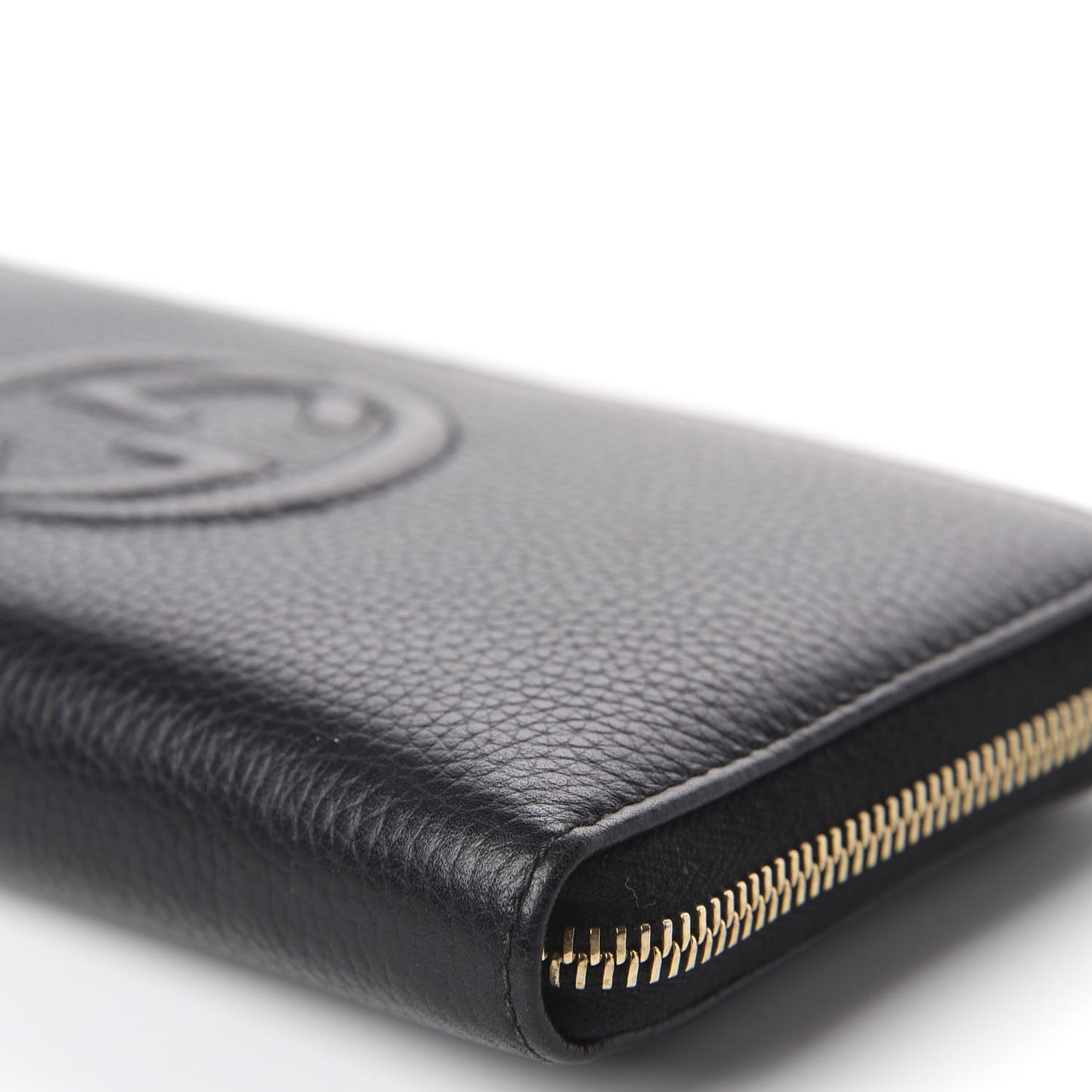 Pebbled Calfskin Soho Zip Around Wallet Black
