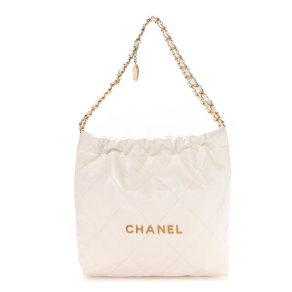 Chanel Shiny Calfskin Quilted Small Chanel 22 White 1 of 11