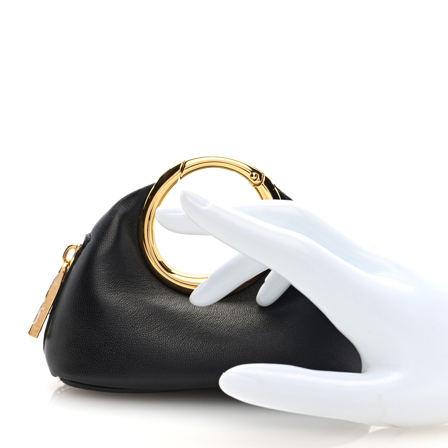 Jacquemus Lambskin Le Porte Calino Ring Top Handle Bag Black 2 of 6