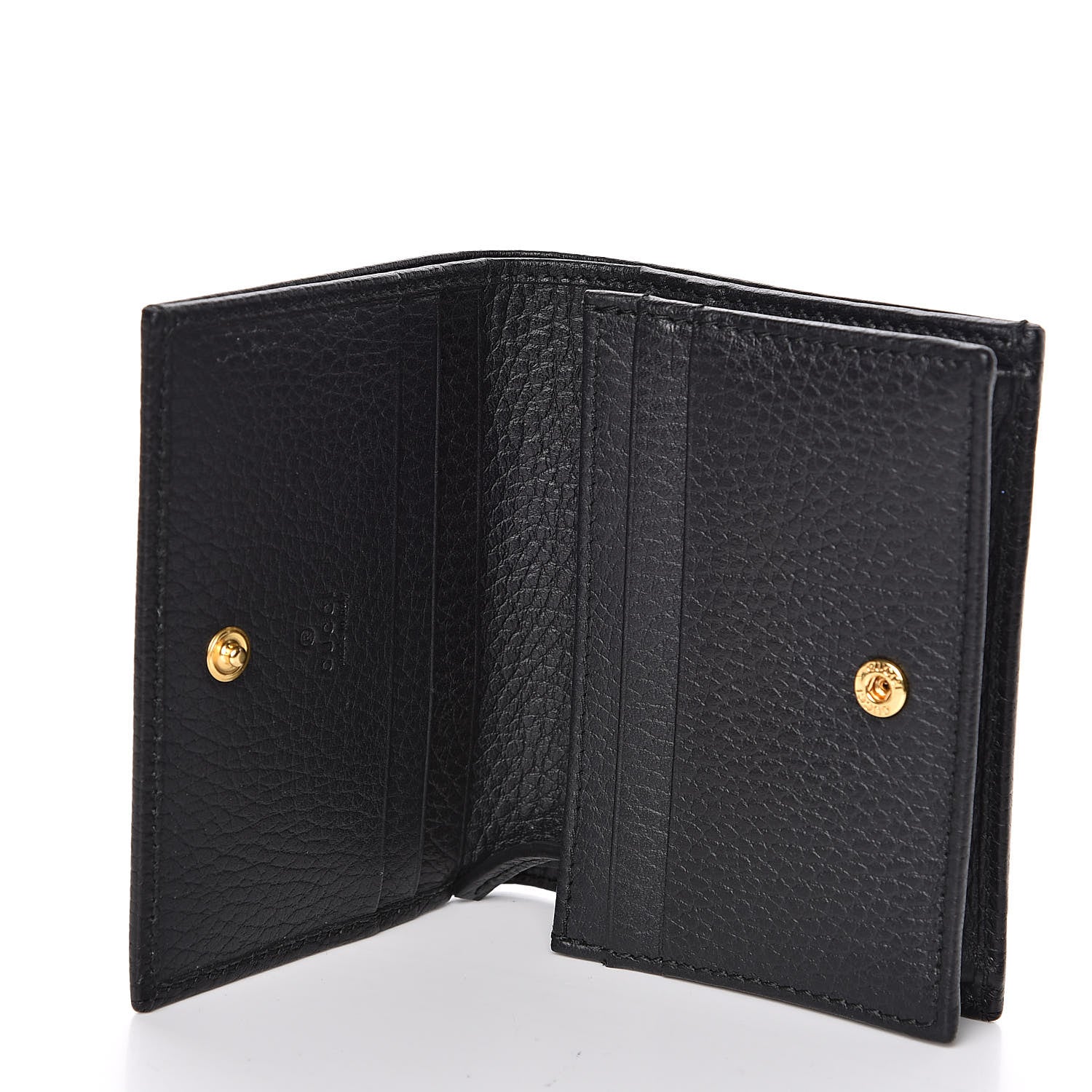 Gucci Pebbled Calfskin GG Marmont Card Case Black 5 of 8