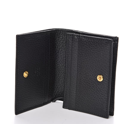 Gucci Pebbled Calfskin GG Marmont Card Case Black 5 of 8