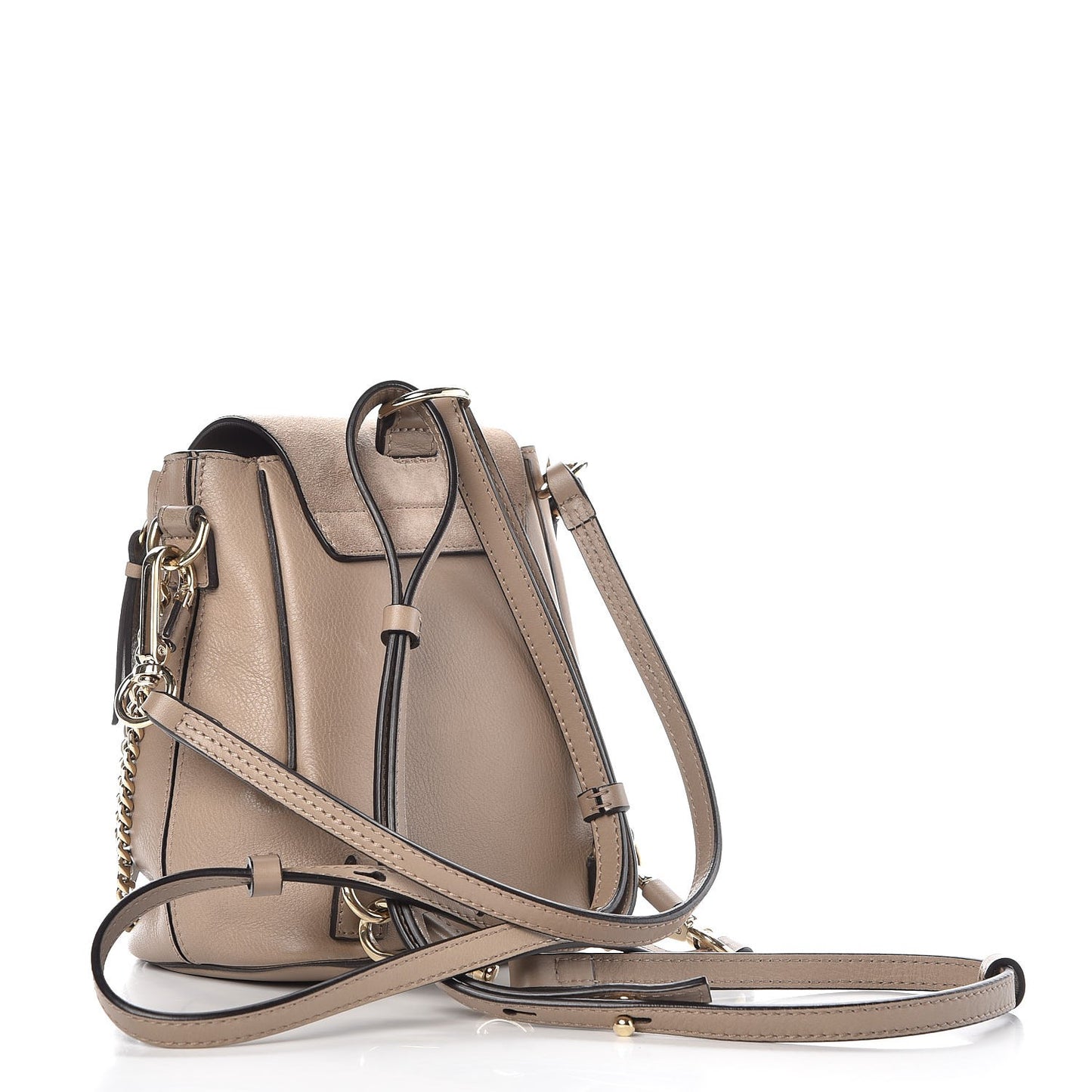 Suede Calfskin Mini Faye Backpack Motty Grey