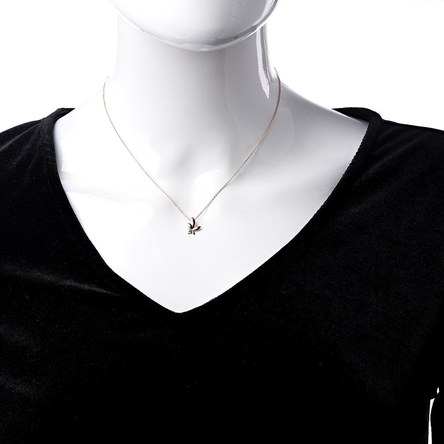 18K Rose Gold Diamond Paloma Picasso Olive Leaf Pendant Necklace