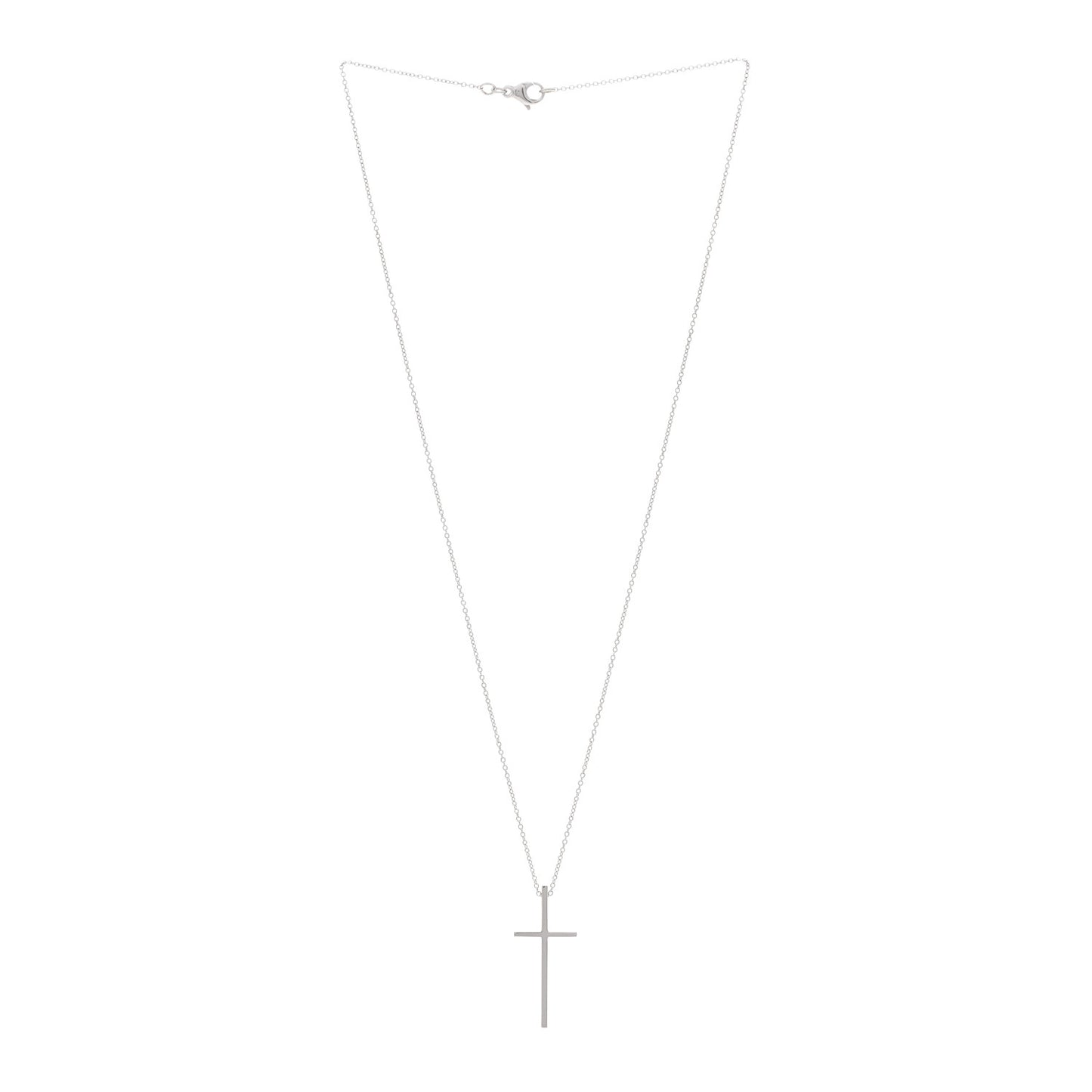 18K White Gold Metro Cross Pendant Necklace