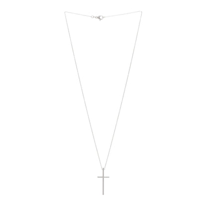 Tiffany 18K White Gold Metro Cross Pendant Necklace 3 of 4