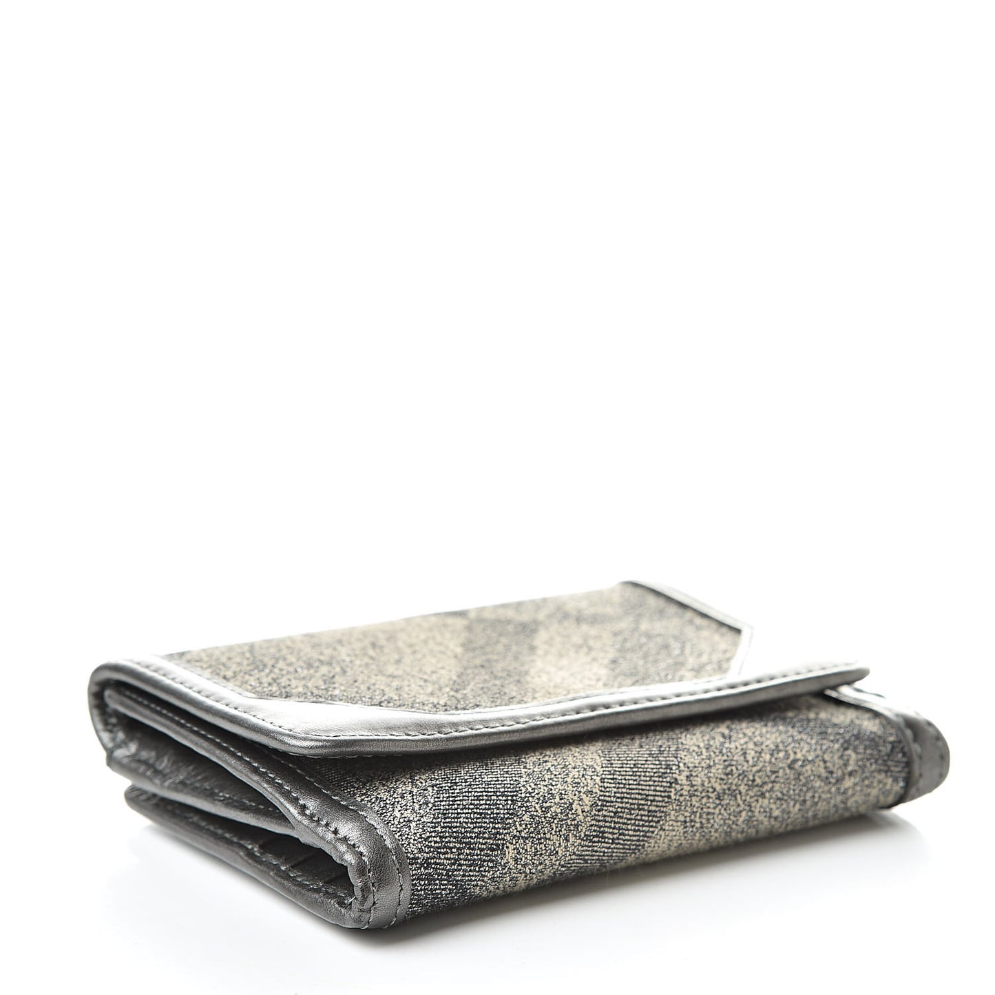 Shimmer Check Medium Compact Wallet Trench