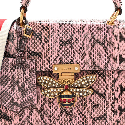 Gucci Snakeskin Sylvie Web Small Queen Margaret Top Handle Bag Pink 8 of 10