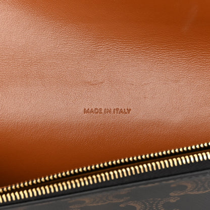 Celine Triomphe Canvas Lambskin Wallet On Strap Tan 7 of 12