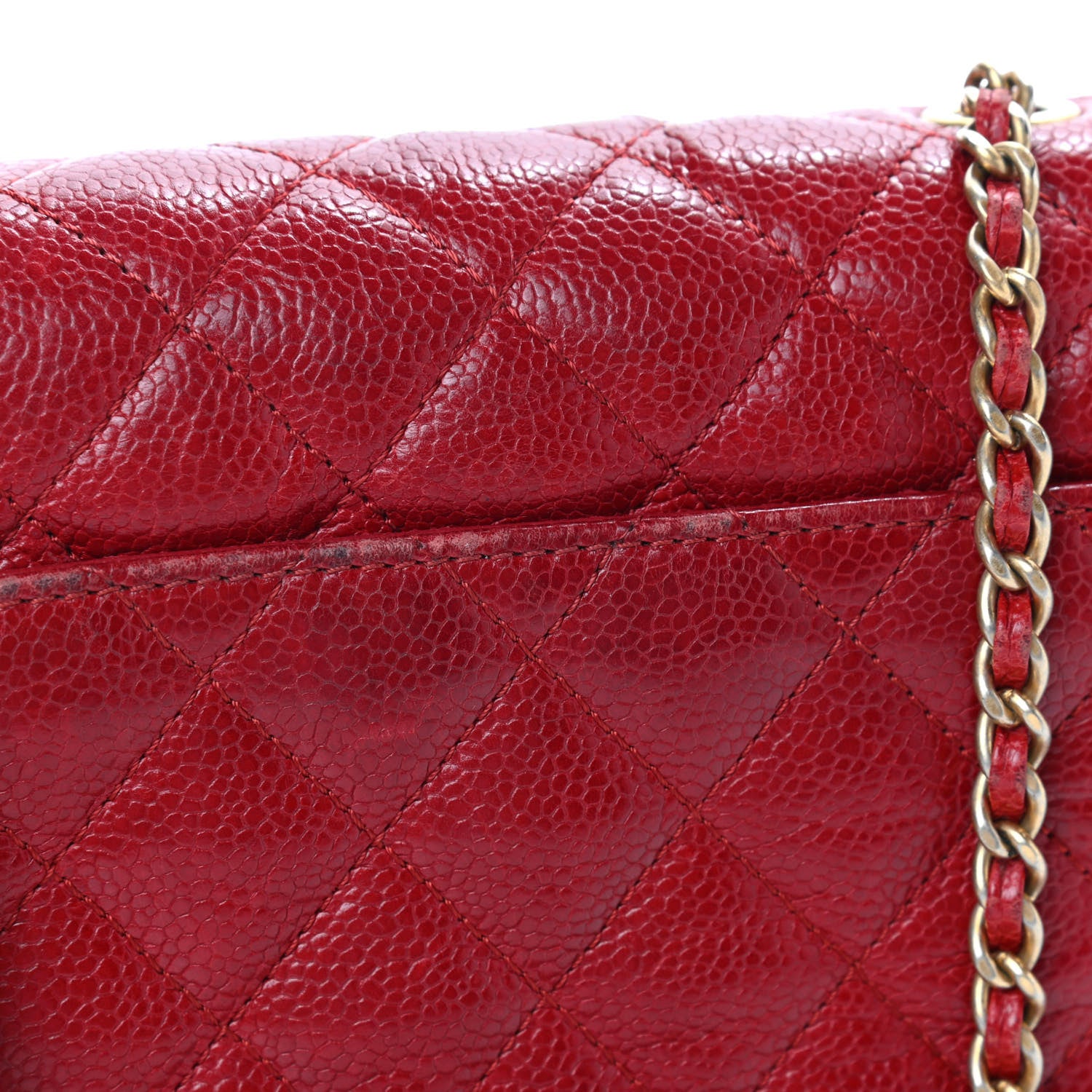 Chanel Caviar Quilted Mini Square Flap Red 10 of 10