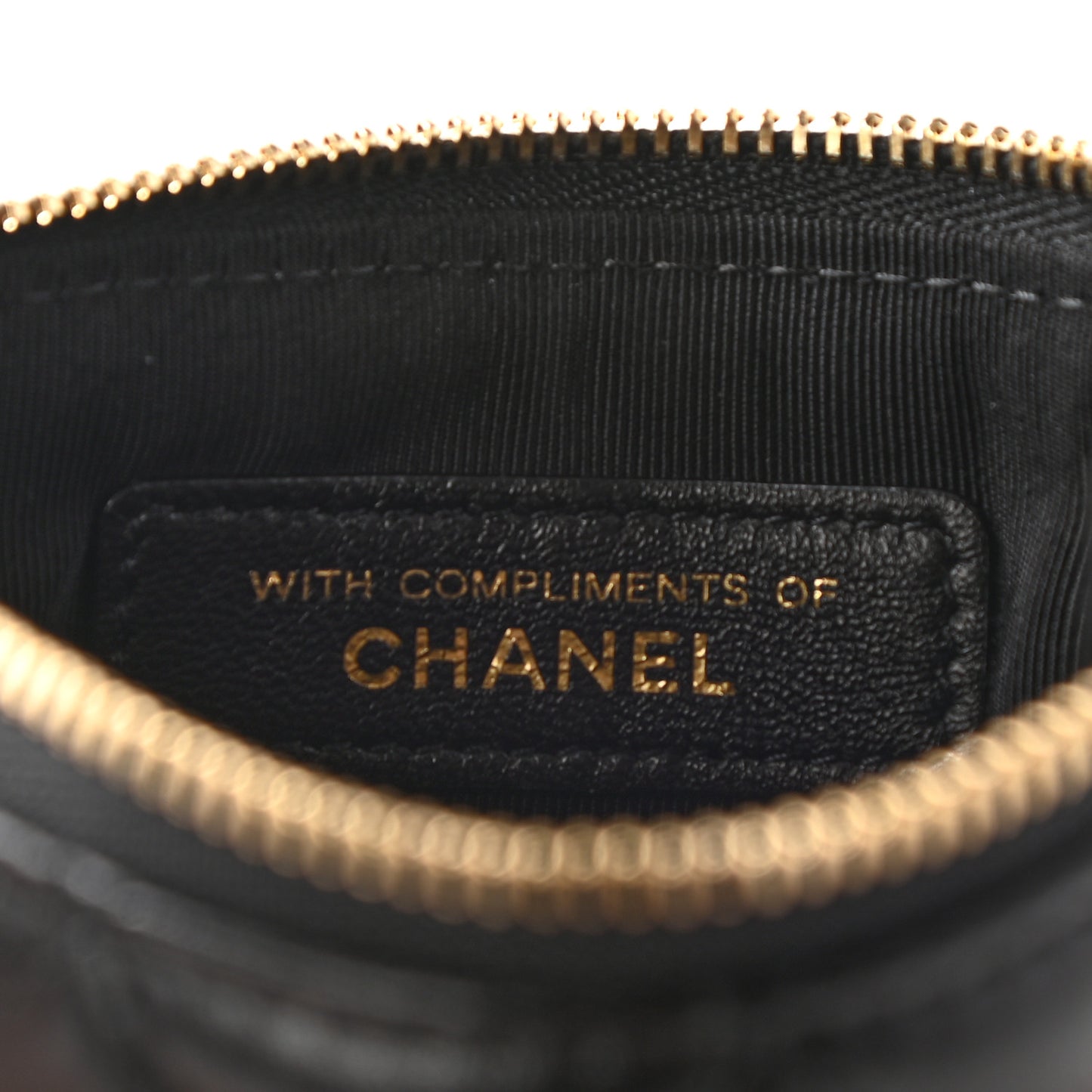 Lambskin Quilted Small No. 5 Cosmetic Case Black