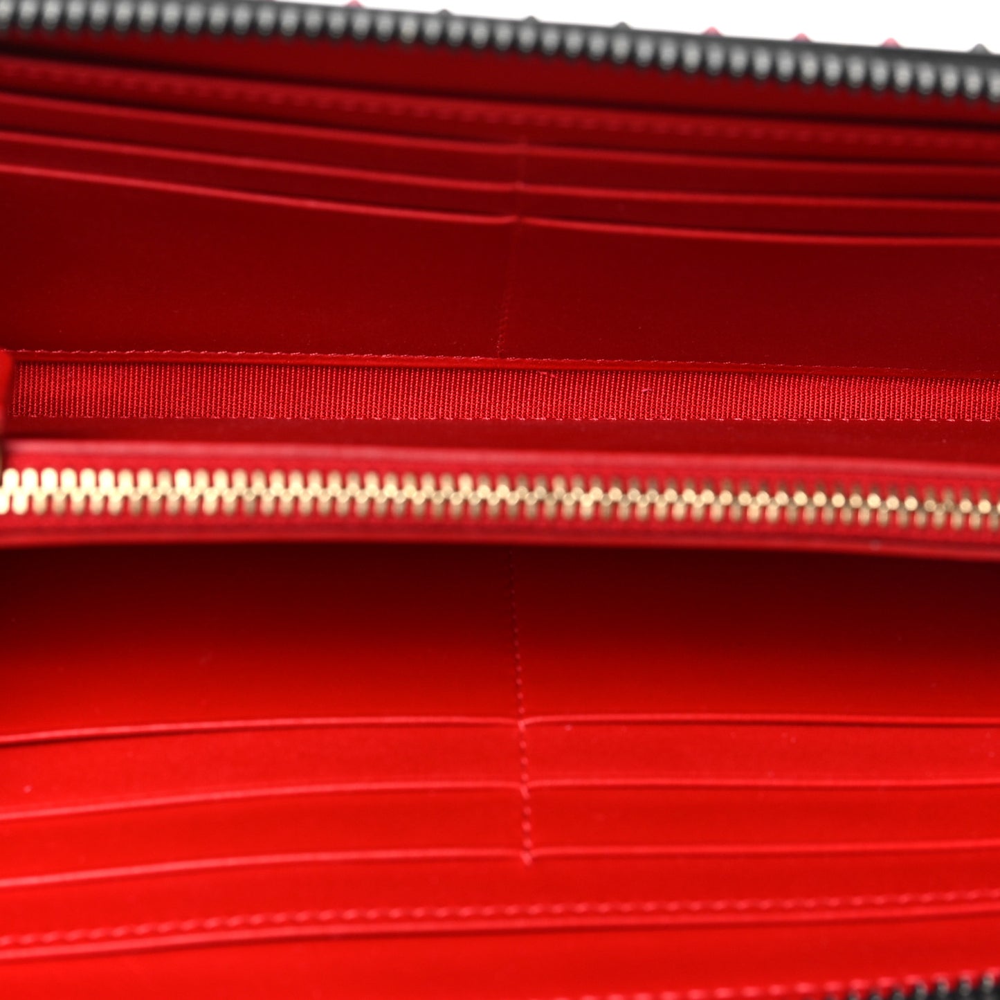 Patent Panettone Spiked Valentines Zip Around Wallet Black Fuchsia