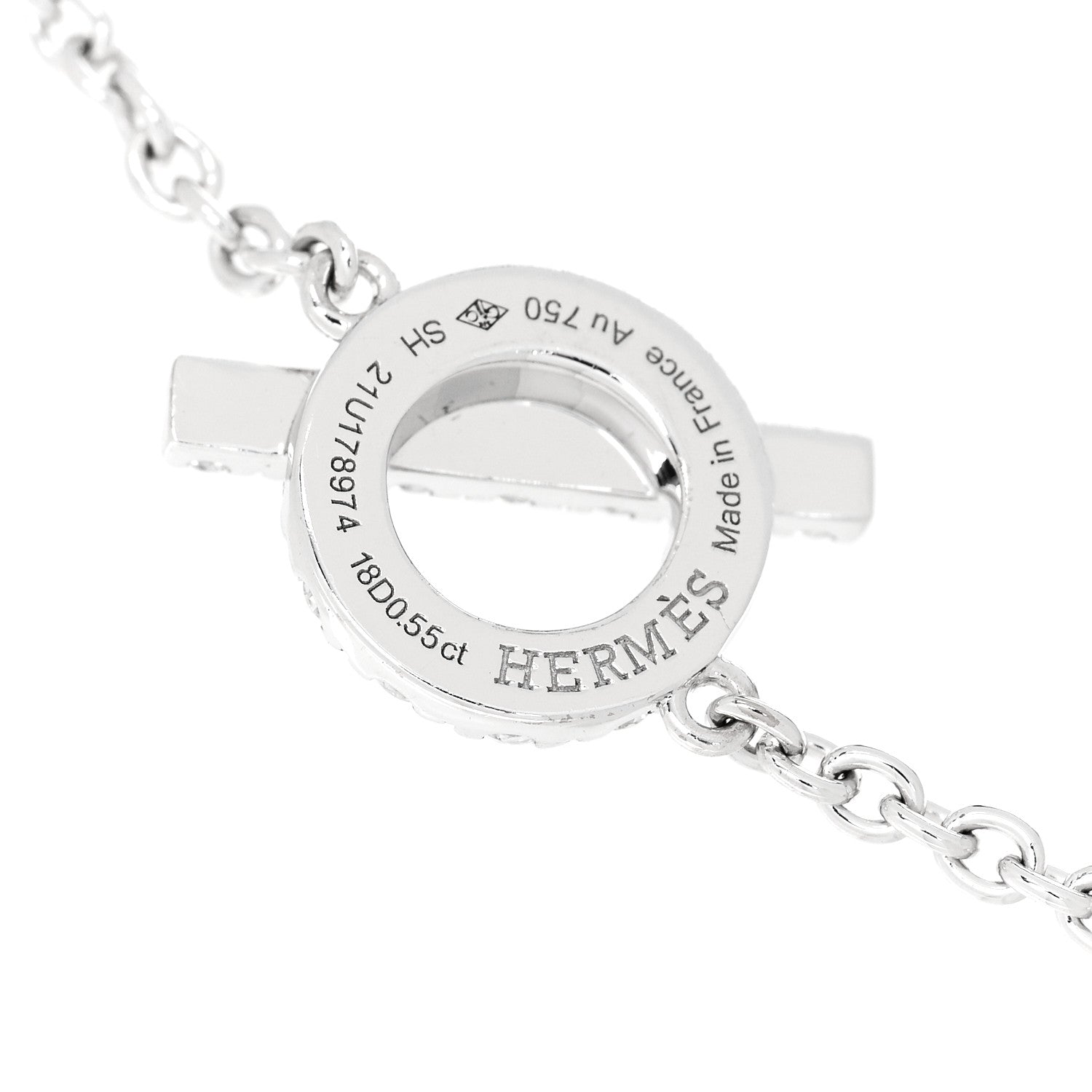 Hermes 18K White Gold Diamond Finesse Bracelet SH 3 of 4