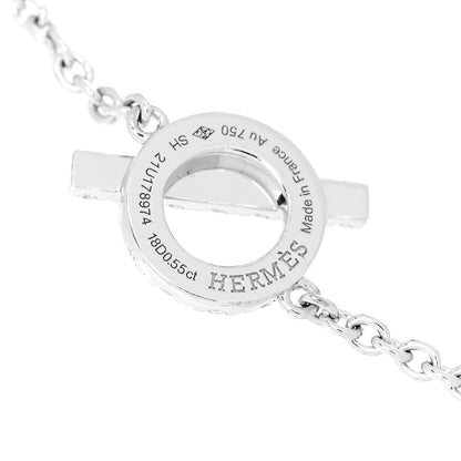 Hermes 18K White Gold Diamond Finesse Bracelet SH 3 of 4