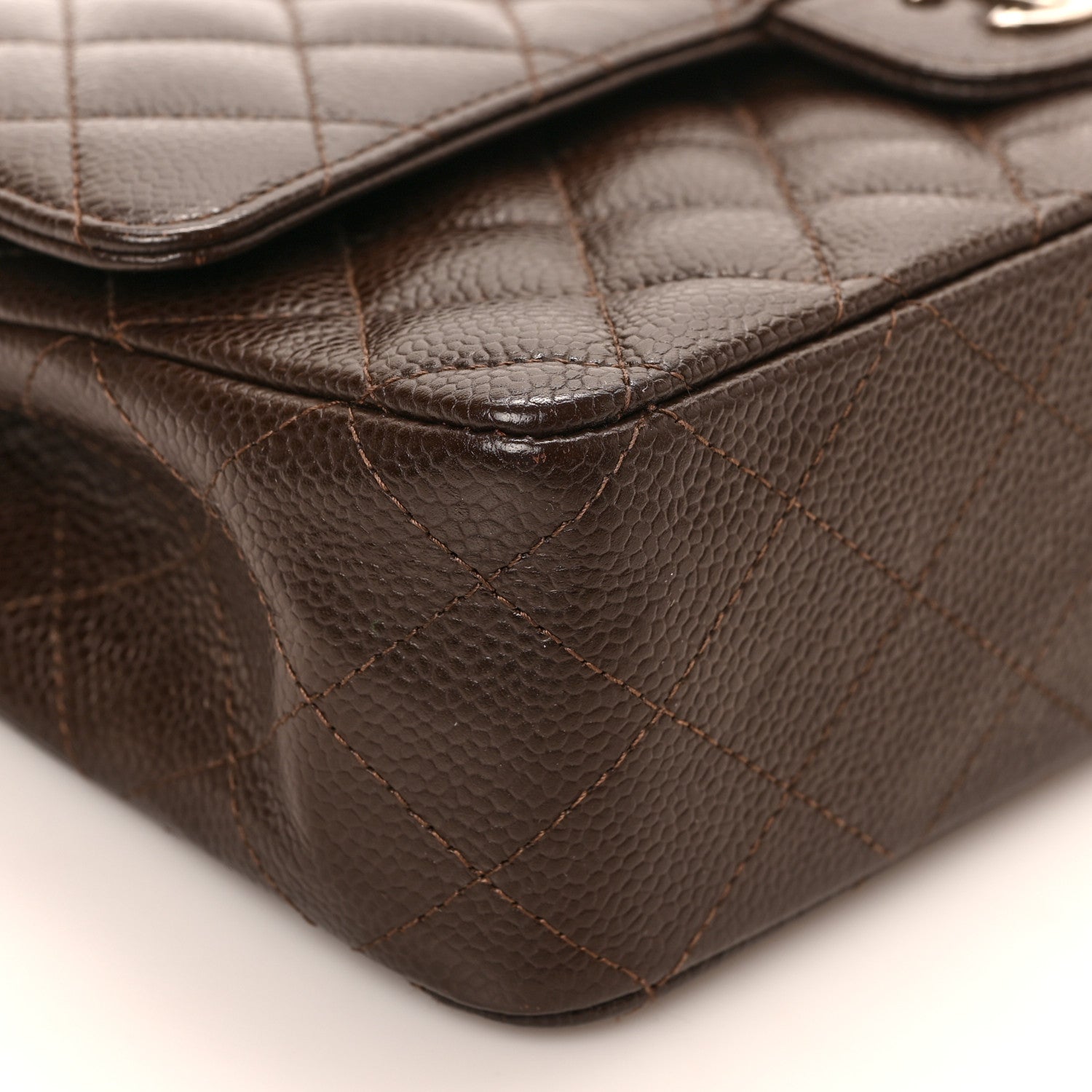 Chanel Caviar Quilted Medium Double Flap Brown 8 of 9