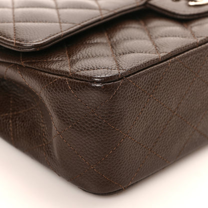 Chanel Caviar Quilted Medium Double Flap Brown 8 of 9