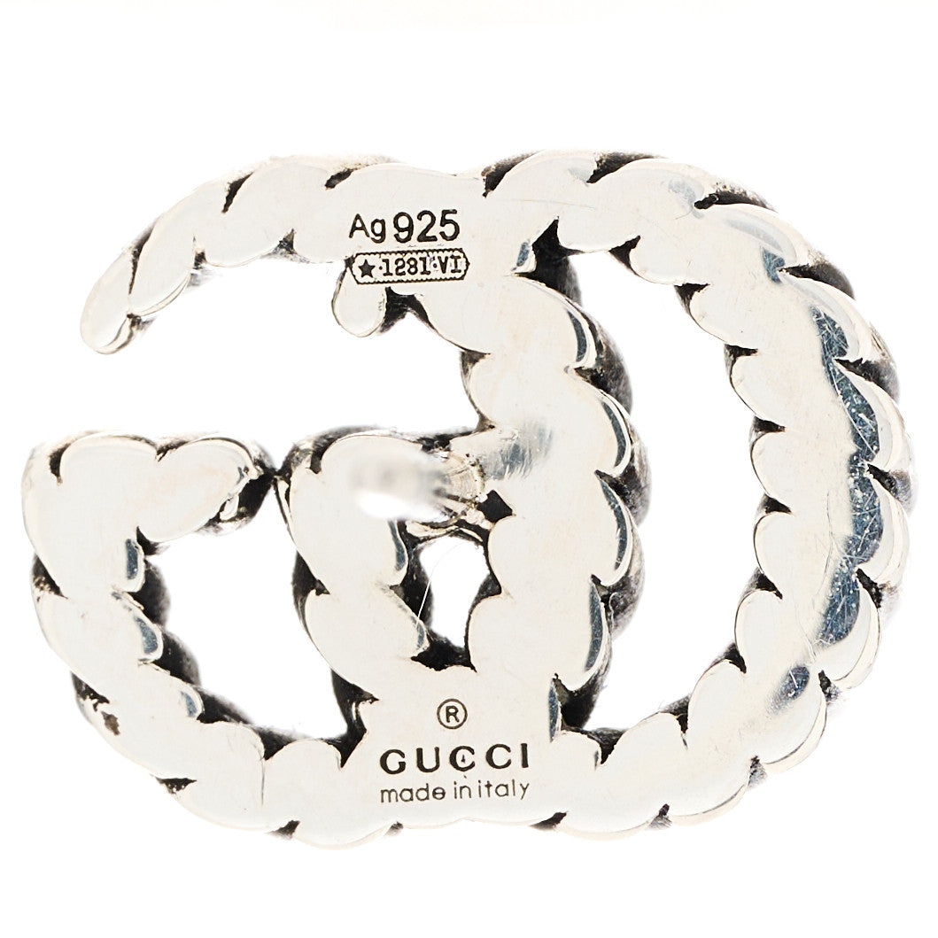 Gucci Sterling Silver Torchon Double G Earrings 3 of 3