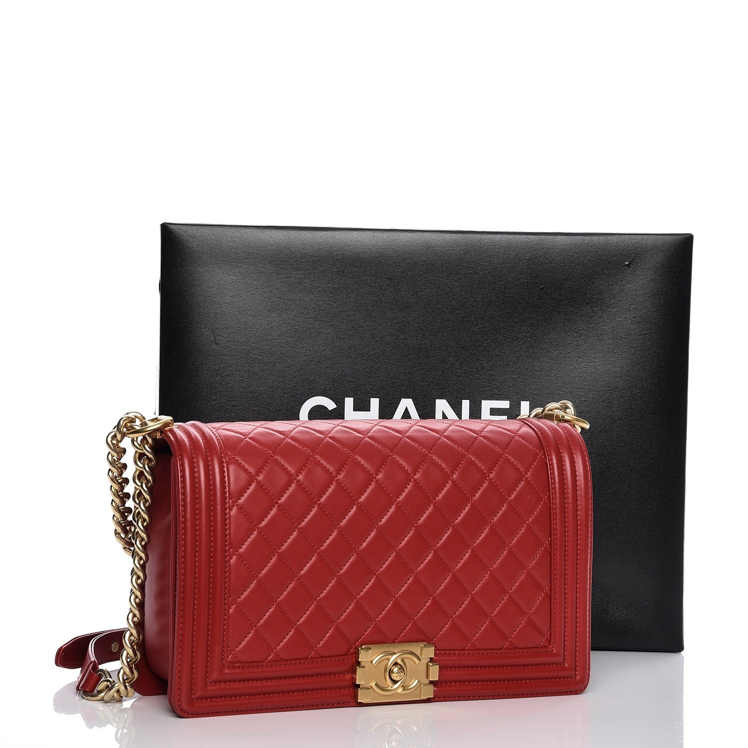 Chanel Lambskin Quilted New Medium Boy Flap Red 10 of 10